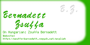 bernadett zsuffa business card